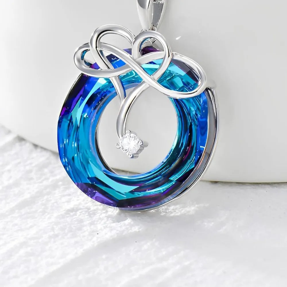 925 Sterling Silver Natural Crystal Pendant Necklace Necklace