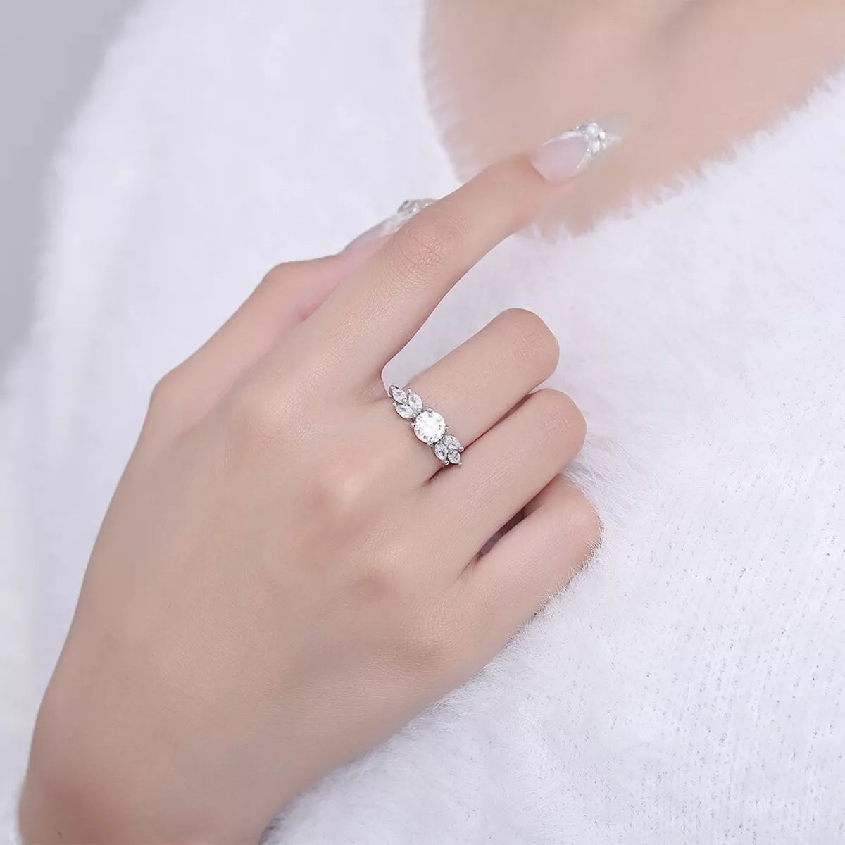 1 Carat 925 Sterling Silver Moissanite Ring