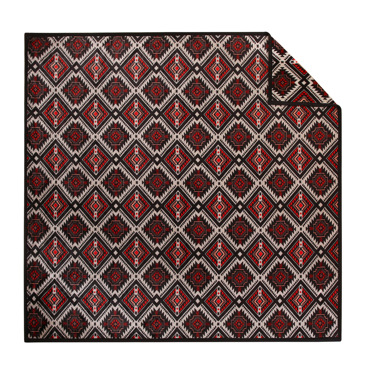 BLACK AND RED SOUTHWEST AZTEC KING SIZE SUPER PLUSH BLANKET | THE MOST COMFY AND SOFT BLANKET Blanket