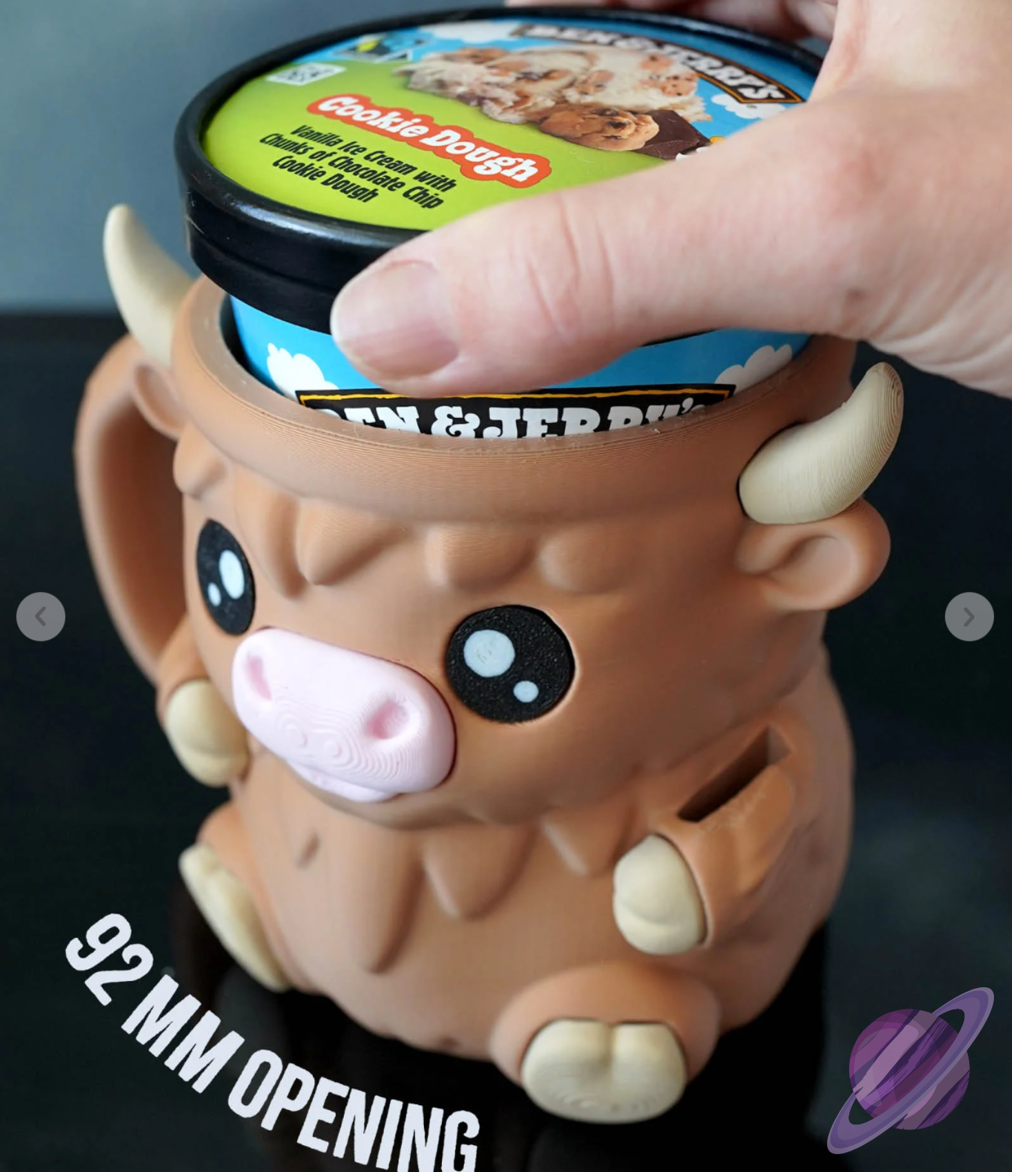 HIGHLAND COW- 3D PRINTED ICE CREAM PINT HOLDER