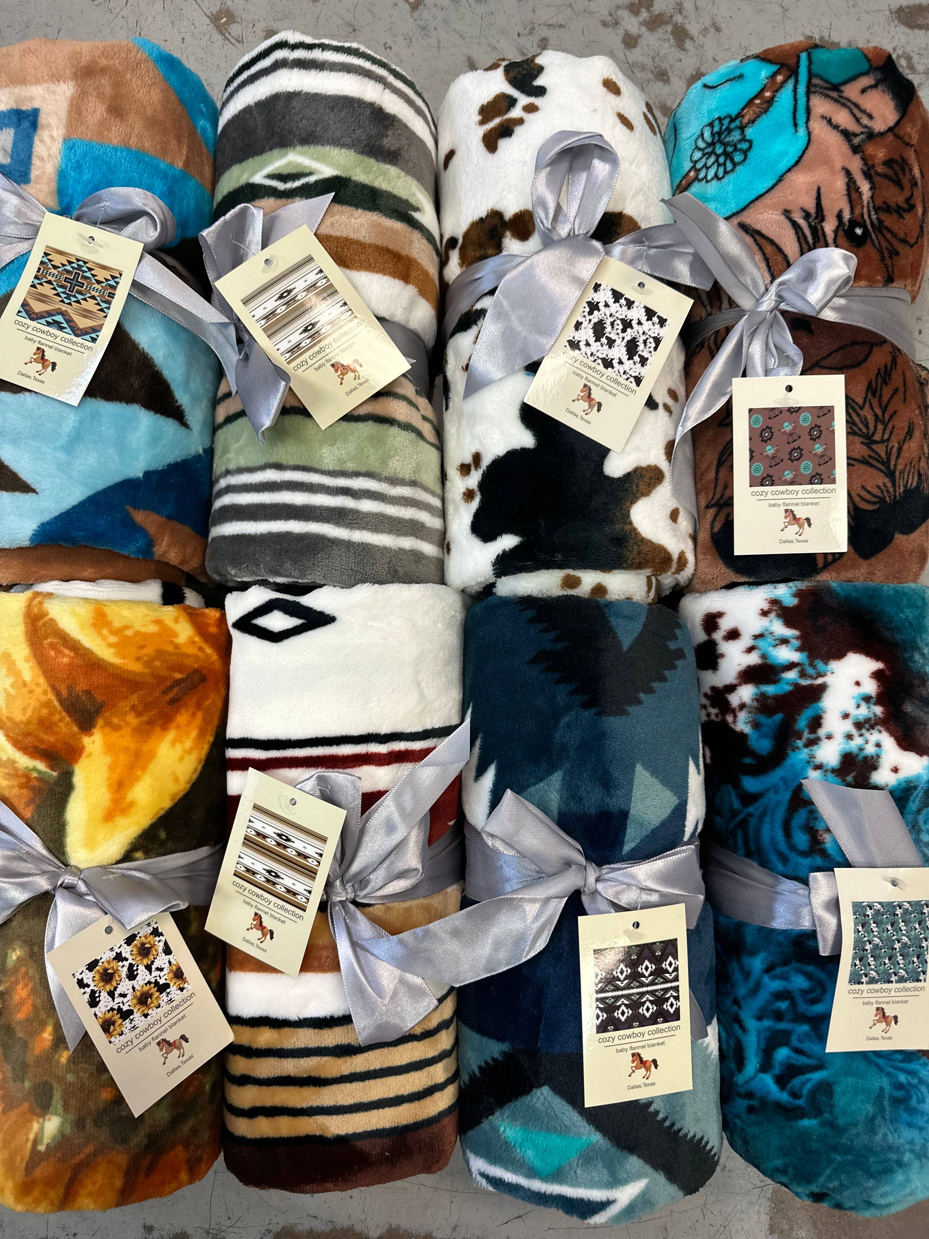 WESTERN COZY COWBOY BABY COLLECTION PLUSH BLANKET - GREAT FOR PETS TOO! Blanket