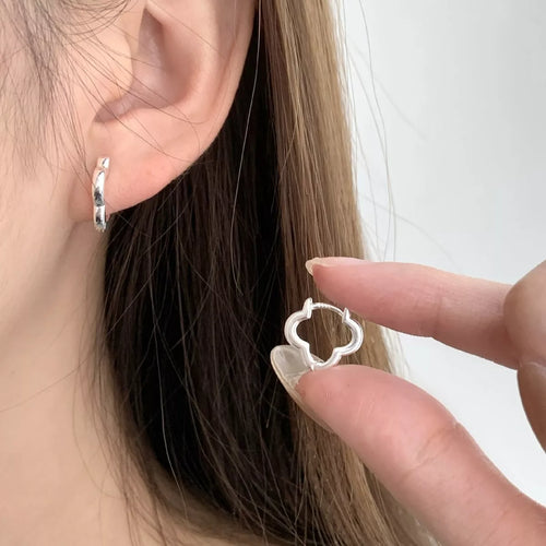 .925 STERLING SILVER FOUR LEAF CLOVER EARRINGS Earrings