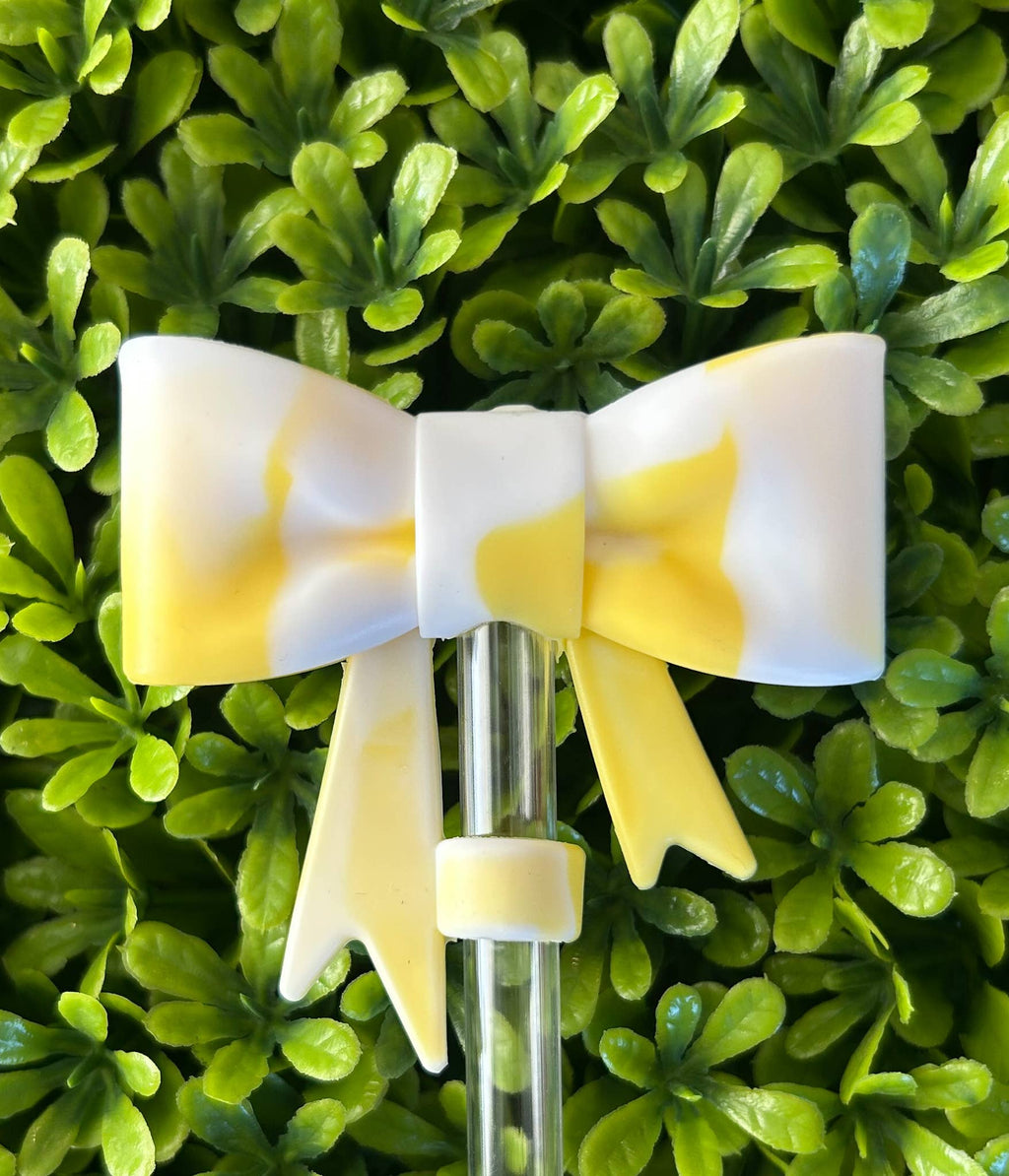 Tie Dye Bow Straw Topper