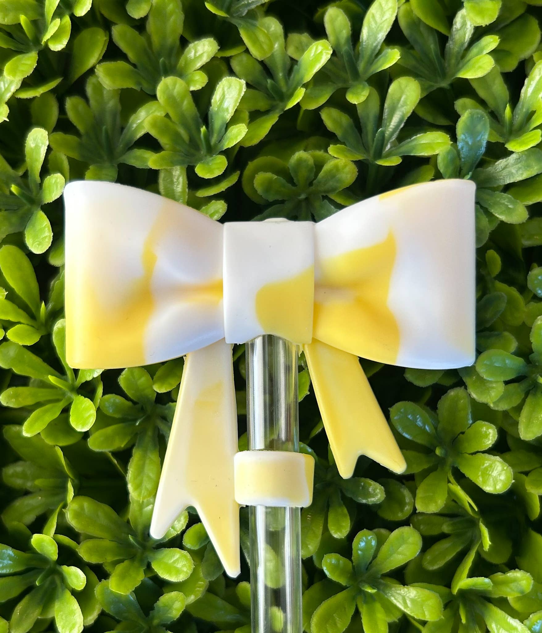 Tie Dye Bow Straw Topper