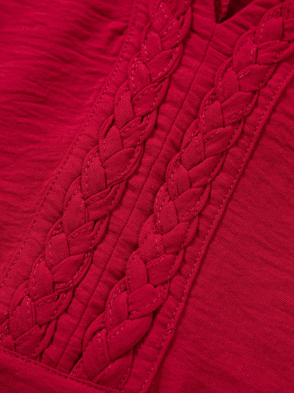 Braided Detail Half Sleeve Blouse