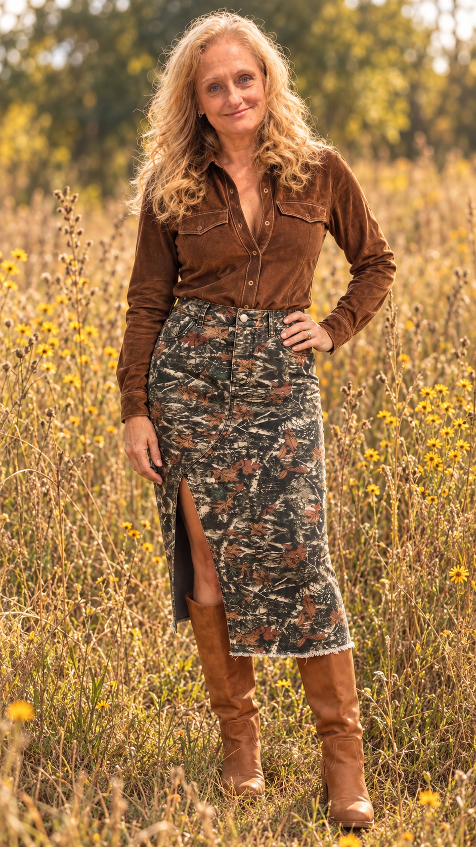 SIDE-SLIT PRINTED MIDI-SKIRT | FUNCTIONAL, COMFY AND GREAT FOR ANY DAY WEAR