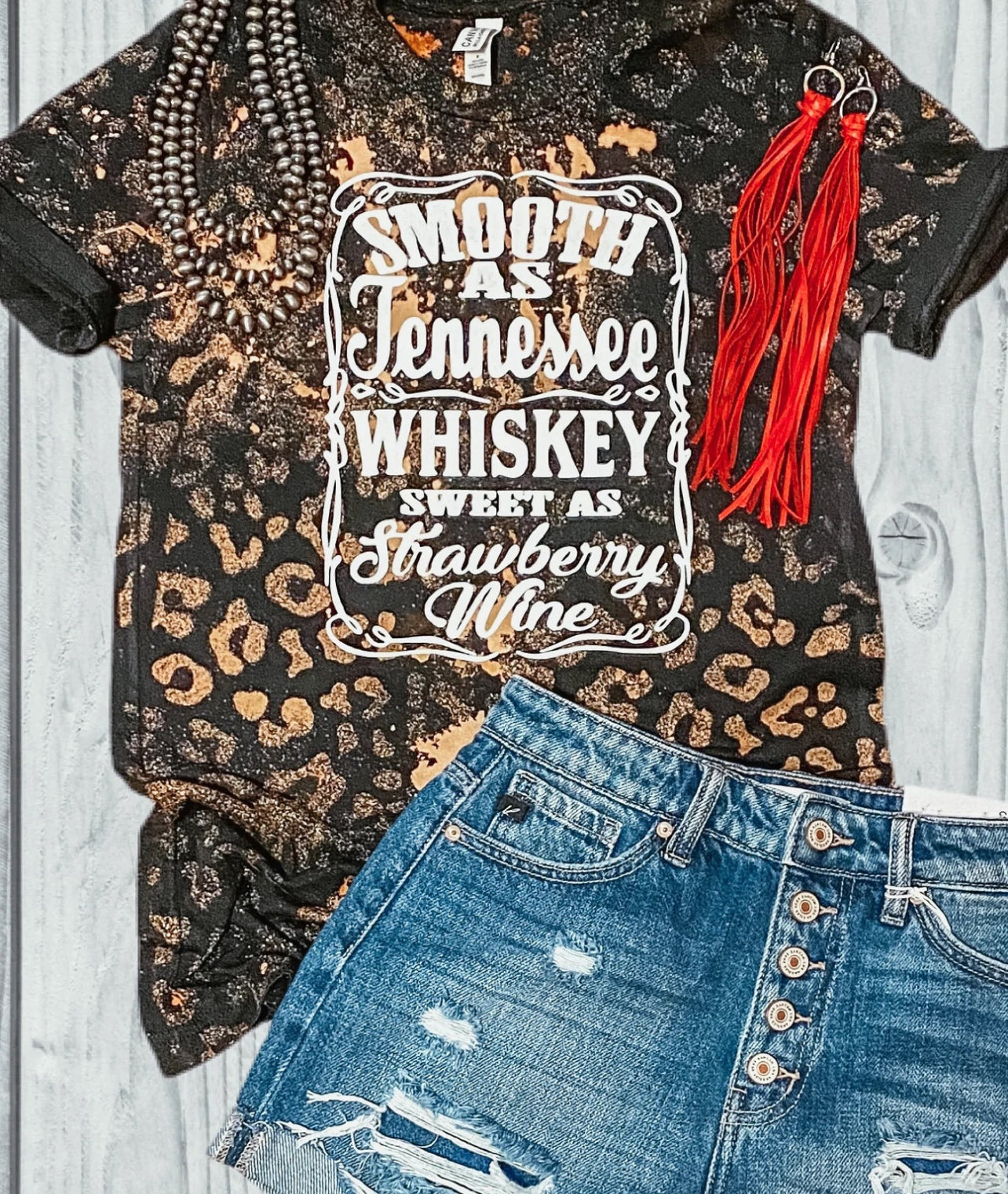 Bleached Leopard Tennessee Whiskey Tshirt