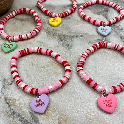 Bracelet - Clay - Valentine’s Conversation Heart Charm