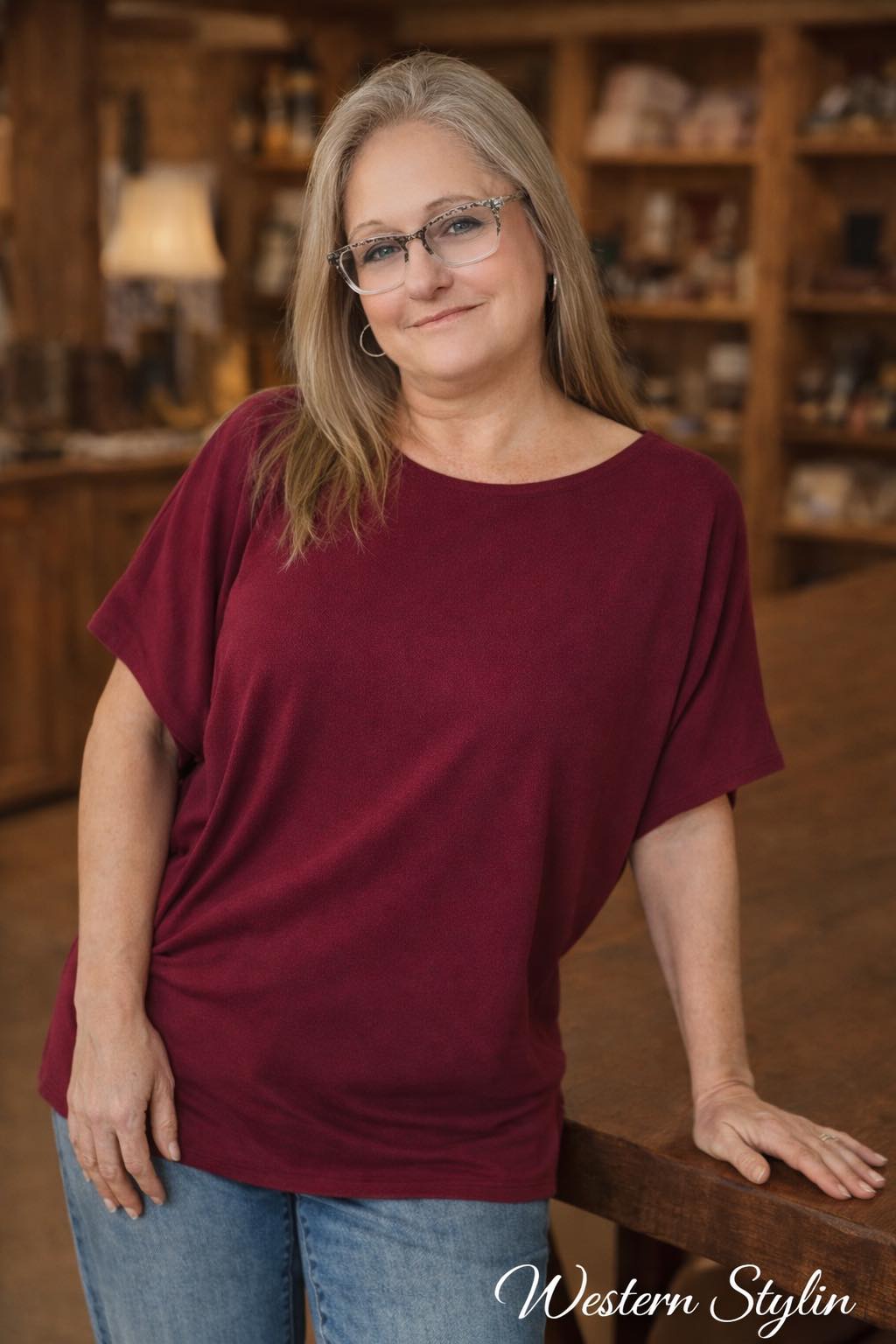 ZENANA HACCI DOLMAN SLEEVE BOAT NECK TOP - SEEN ON LIVE!! TOP