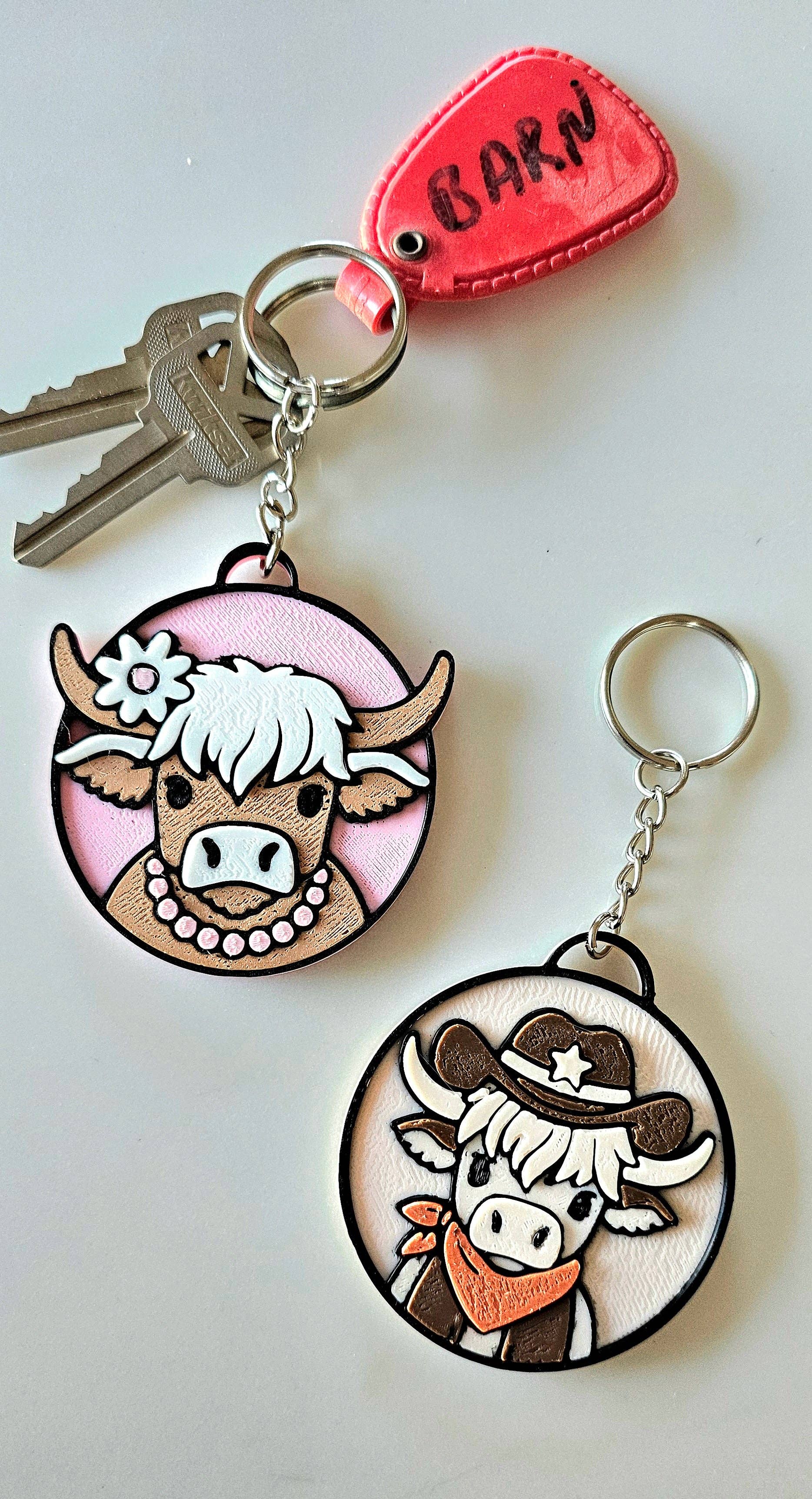 highland cow keychain