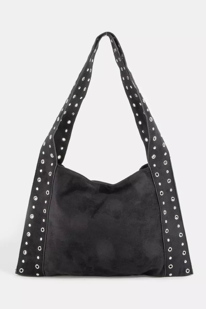FAME GROMMET STRAP SUEDE SHOULDER BAG Handbag