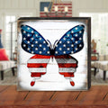 USA BUTTERFLY PATRIOTIC WALL BLOCK - AMERICAN PATRIOTIC DECOR Wall Art