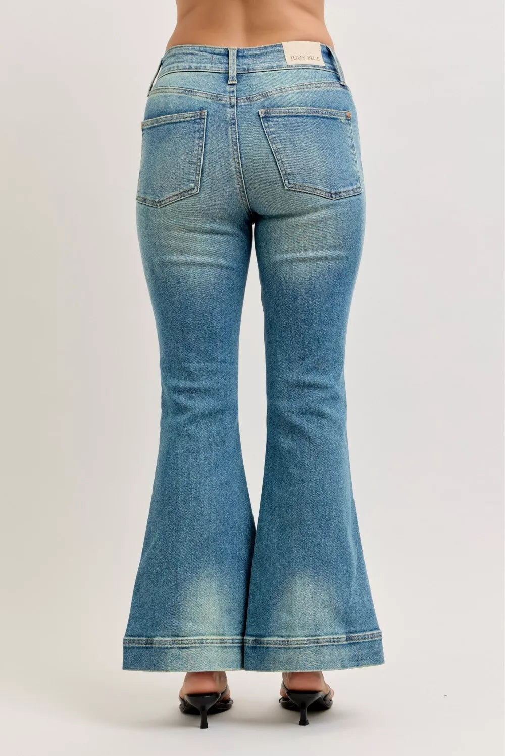 JUDY BLUE HIGH WAIST VINTAGE WASH FLARE JEANS Judy Blue Denim