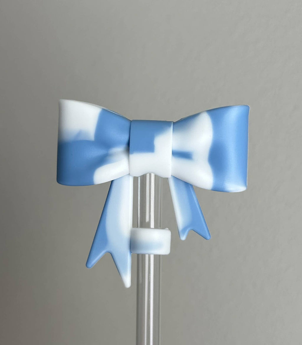 Tie Dye Bow Straw Topper
