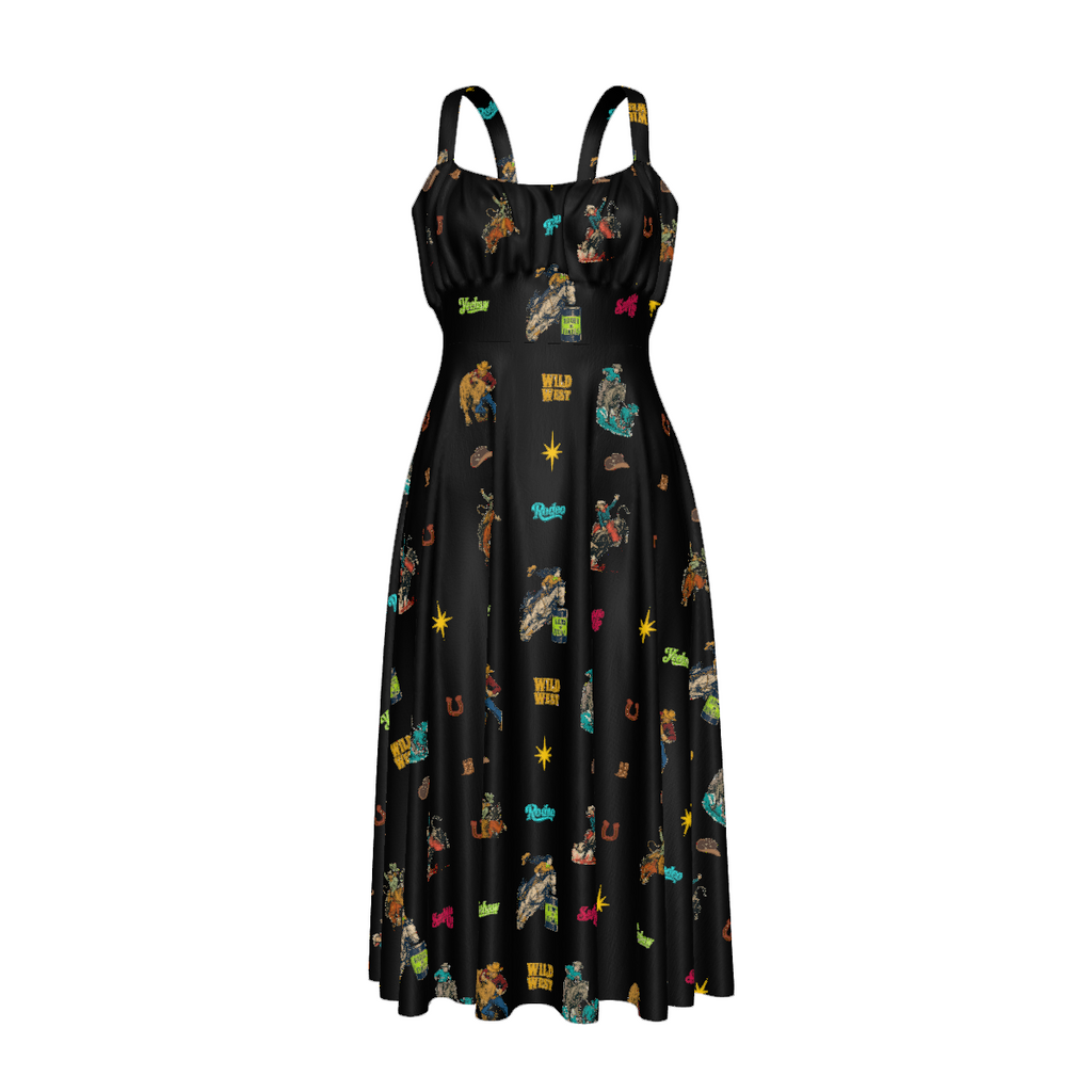 Baha Ranch The Last Roundup Country Western Prairie Dress in black Dresses
