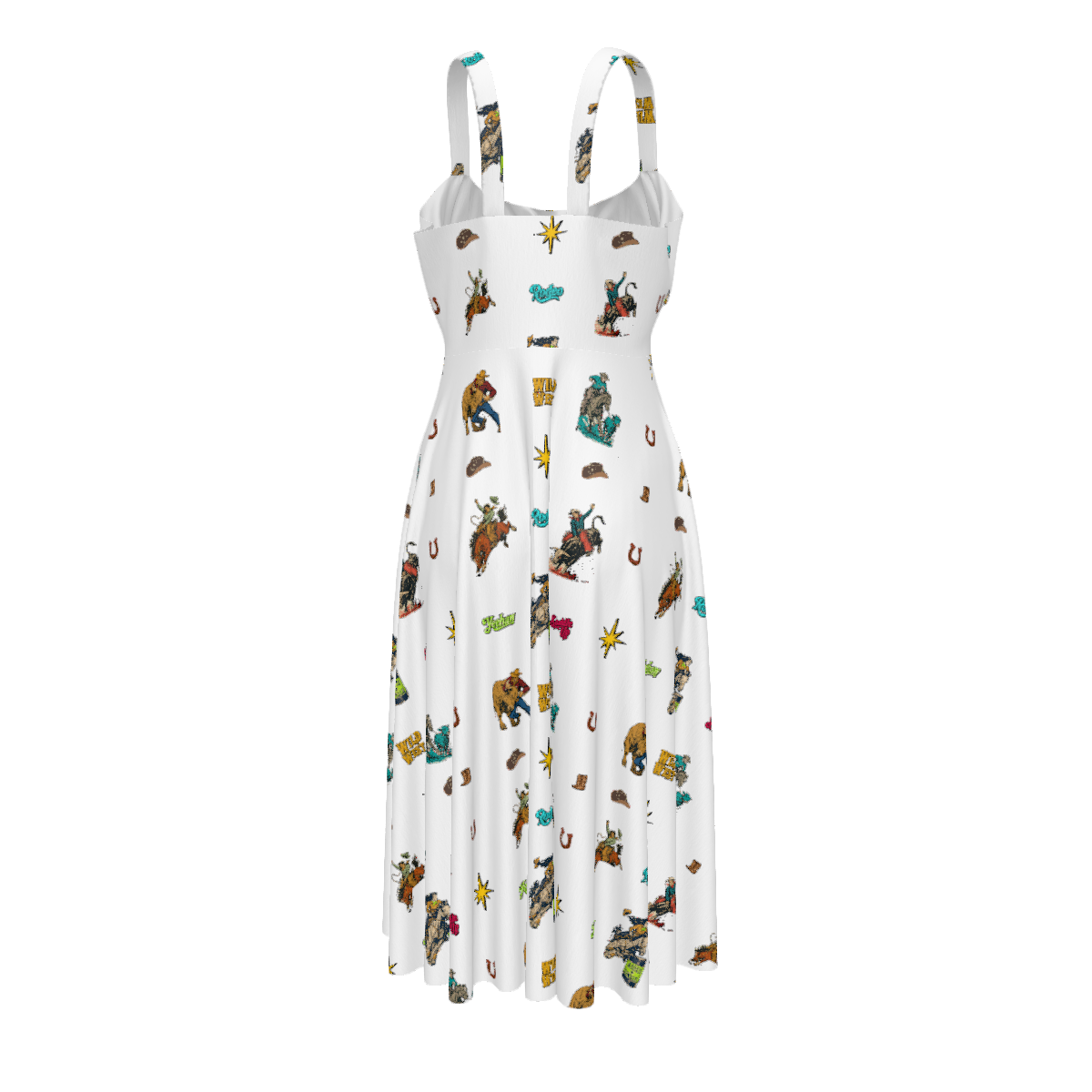 Baha Ranch The Last Roundup Western Rodeo Prairie Dress in White Dresses