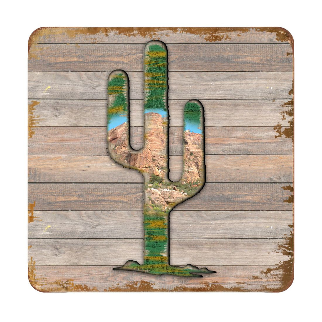 Cactus Wooden Cork Coasters Gift Set of 4 by Nature Wonders - Nature Wildlife Decor - 8199416C-S4 Coasters