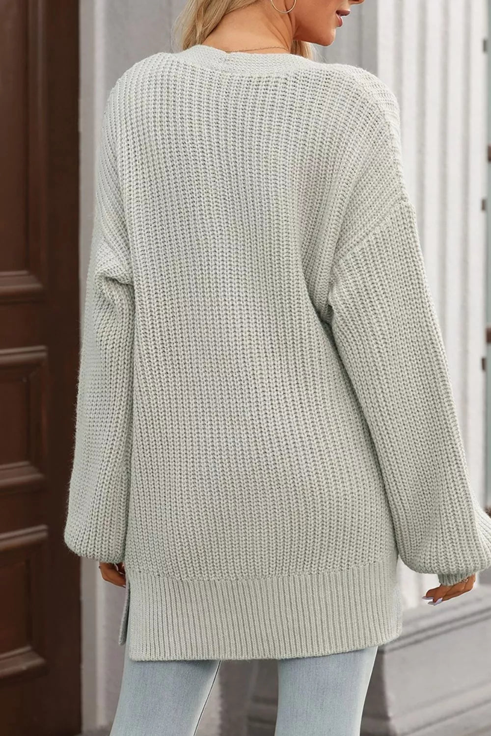 CHUNKY KNIT BUTTON-DOWN CARDIGAN Cardigan