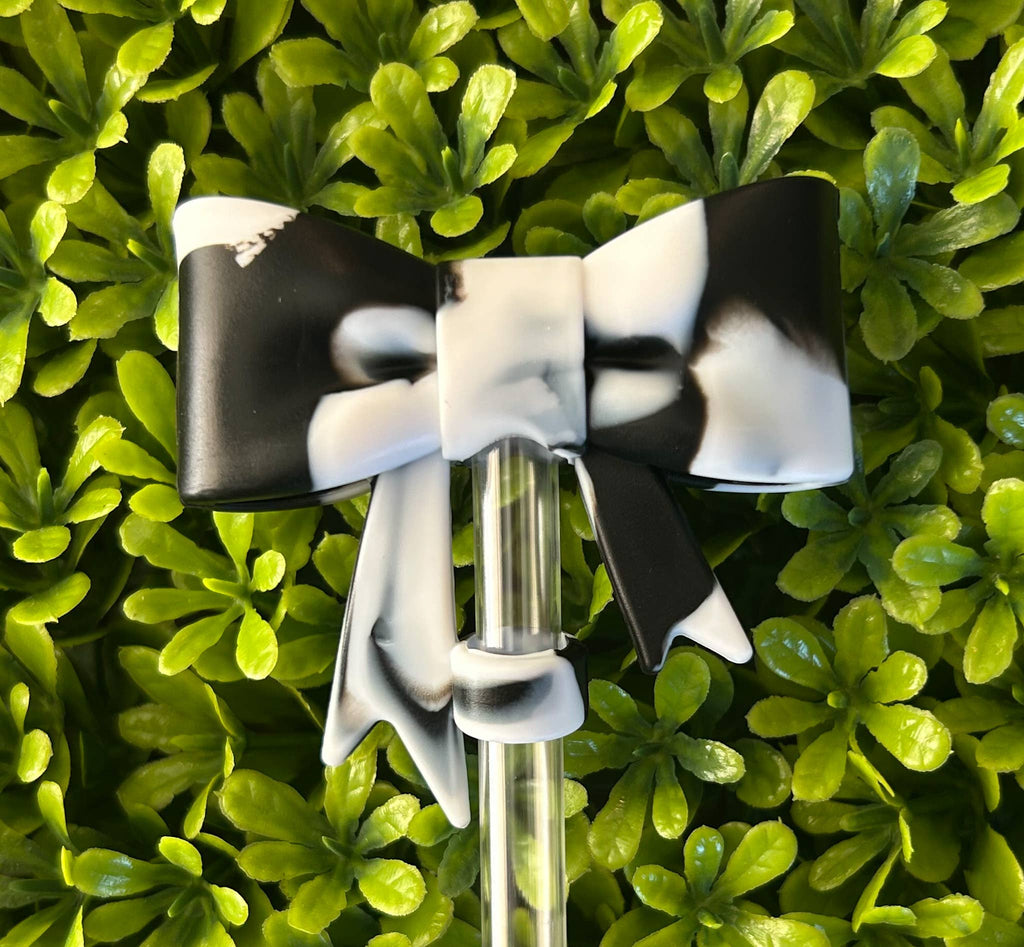 Tie Dye Bow Straw Topper