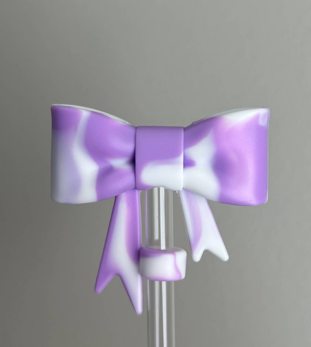 Tie Dye Bow Straw Topper