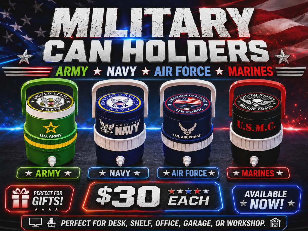MILITARY BRANCH-3D PRINTED CUSTOM 12 OUNCE CAN HOLDERS 3D Printing