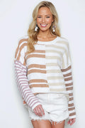 Color Block Drop Shoulder Sweater