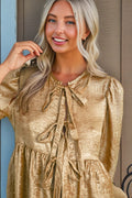 Gold Bowtie Blouse