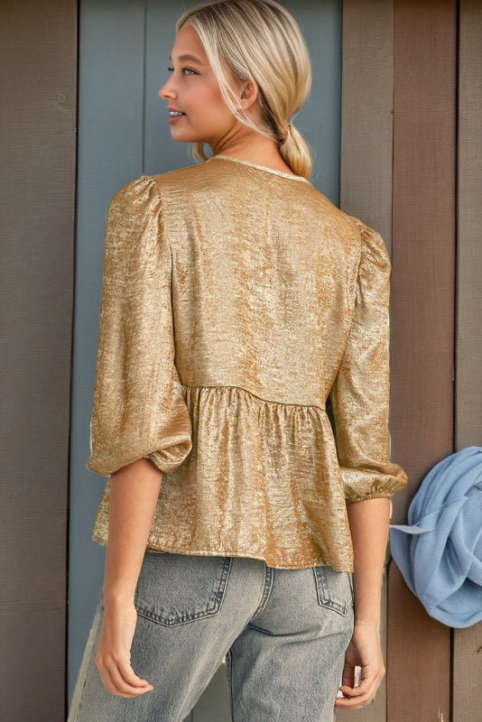 Gold Bowtie Blouse