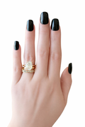 CHRISTINA 3-PIECE OVAL RING SET - GOLD ring