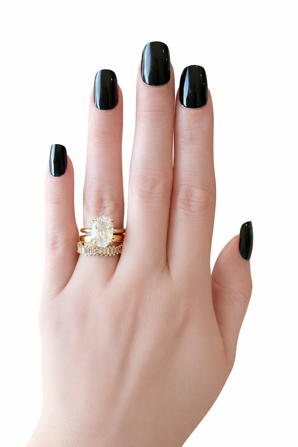 CHRISTINA 3-PIECE OVAL RING SET - GOLD ring