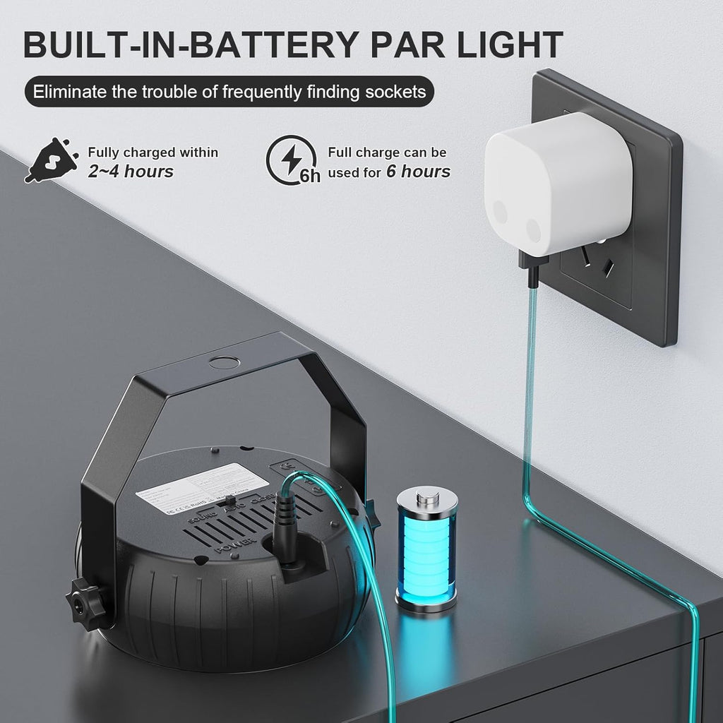 RECHARGABLE MINI PAR LIGHTS - GREAT FOR WEDDINGS, PARTIES AND CHURCH EVENTS LED Lights