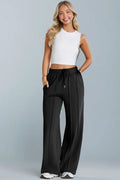Black Seamed Drawstring Sweatpants