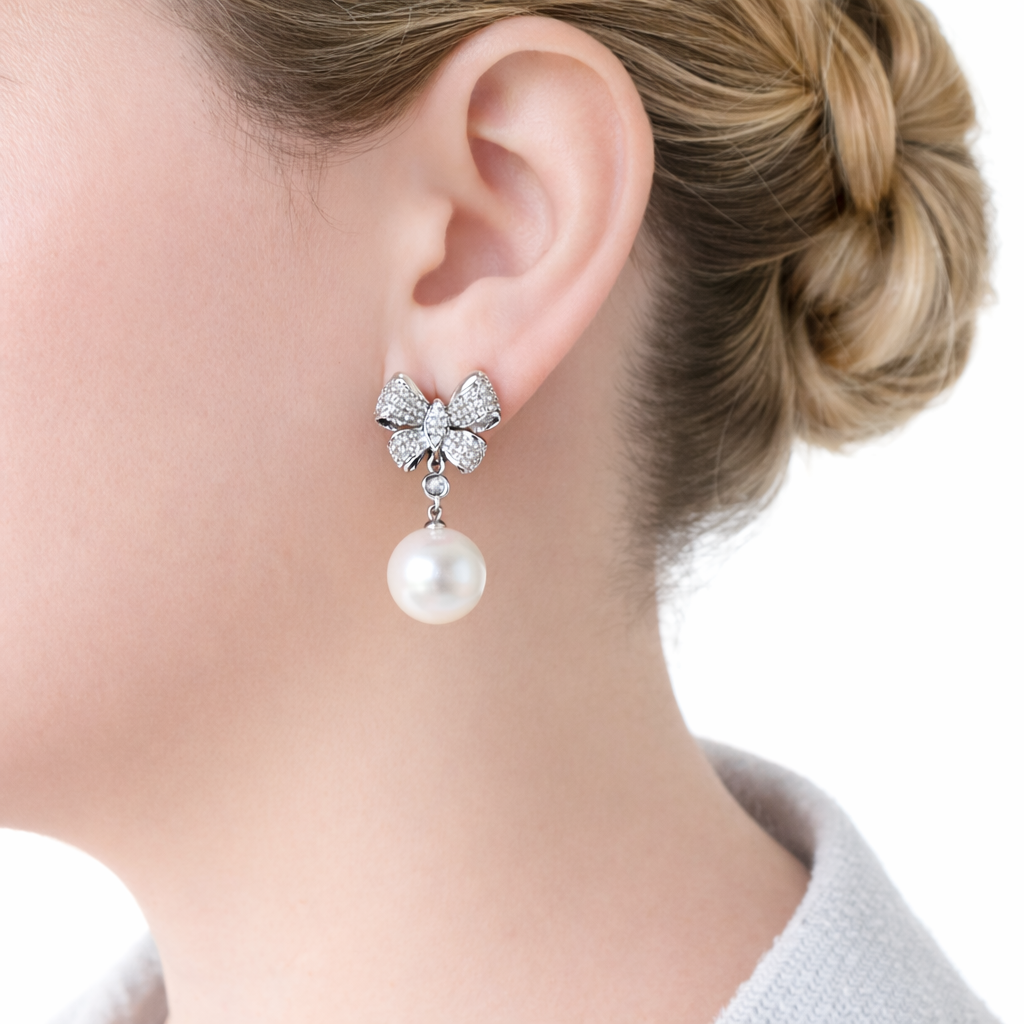 PEARL BOW EARRINGS Earrings