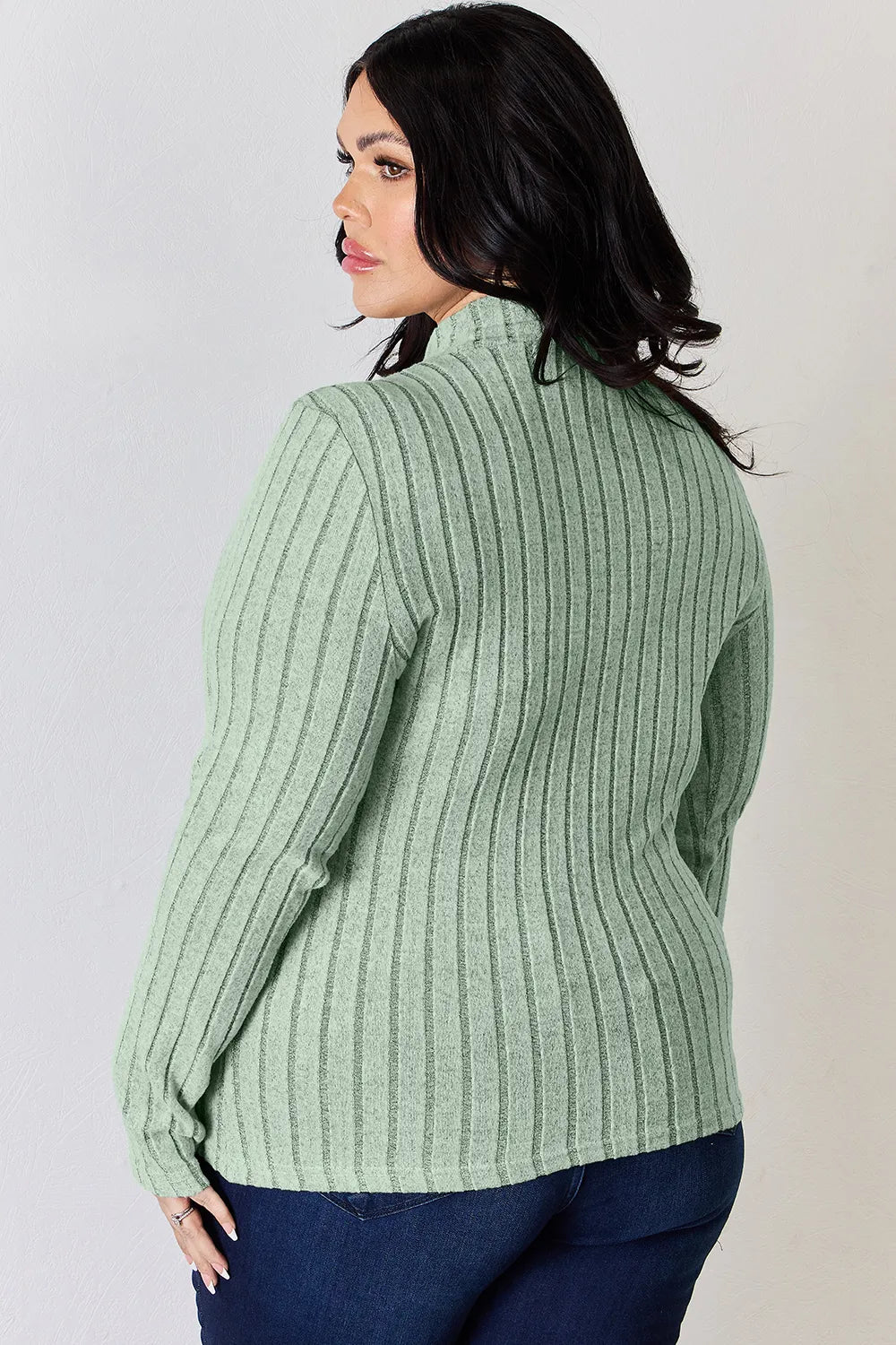 BASIC BAE RIBBED MOCK NECK LONG SLEEVE T-SHIRT Long Sleeve Top