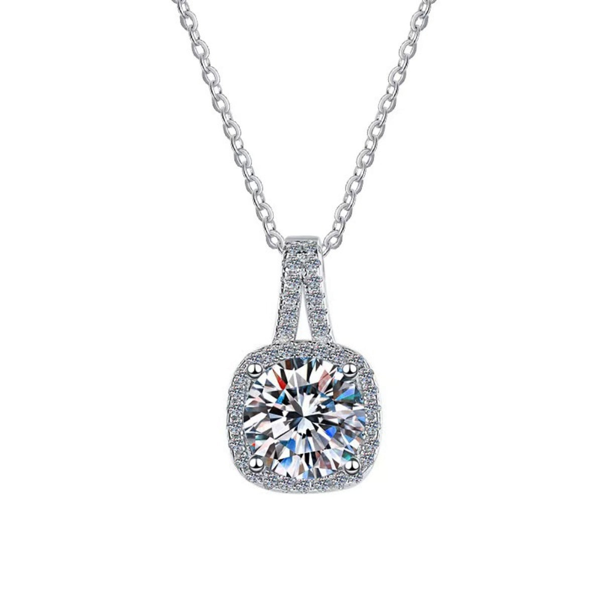 1 CARAT MOISSANITE .925 STERLING SILVER PENDANT NECKLACE Necklace