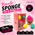 CELAVI BEAUTY SPONGE TRIO AND HOLDER SET