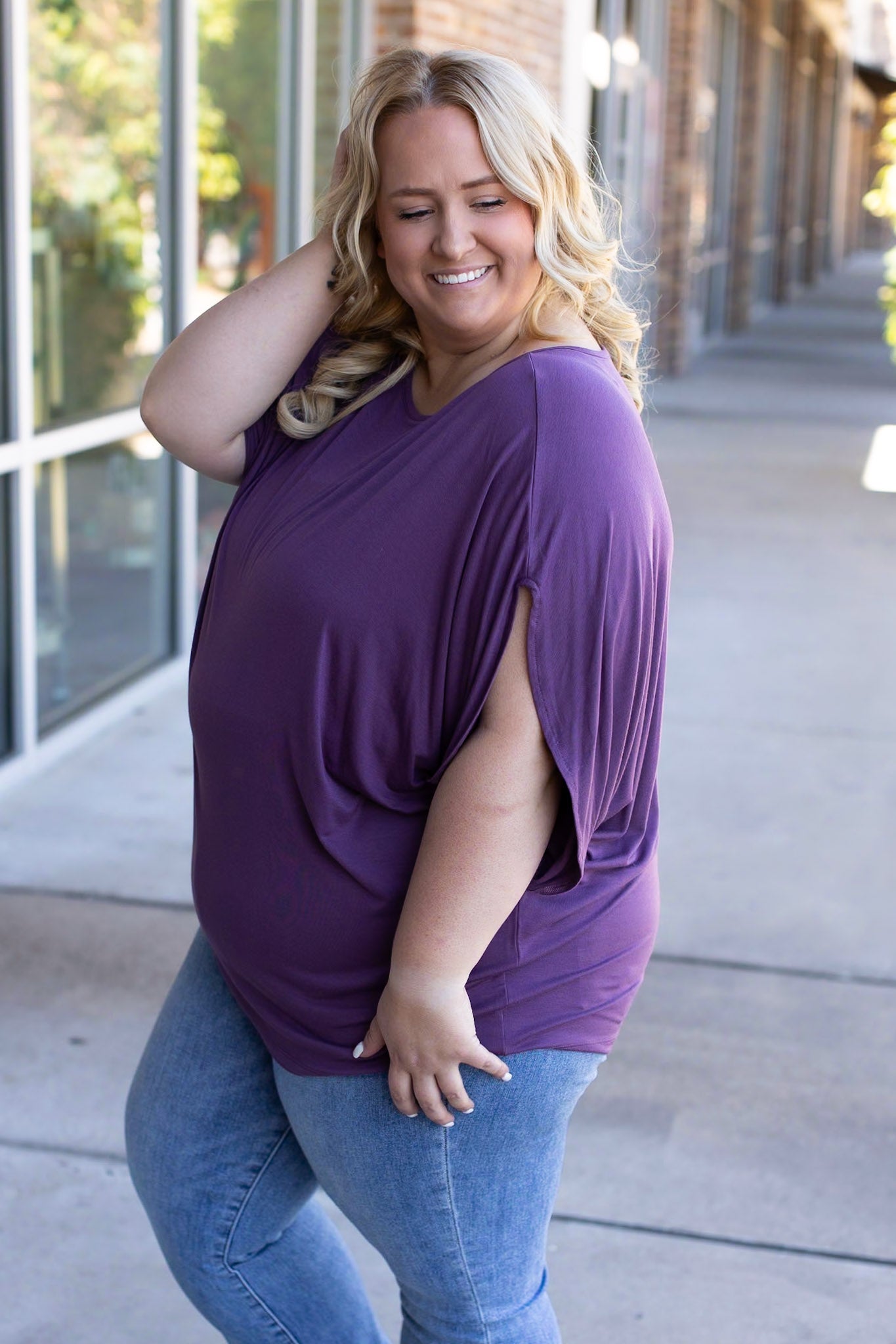 IN STOCK Darcy Dolman - Dark Purple | Women's Flowy Top