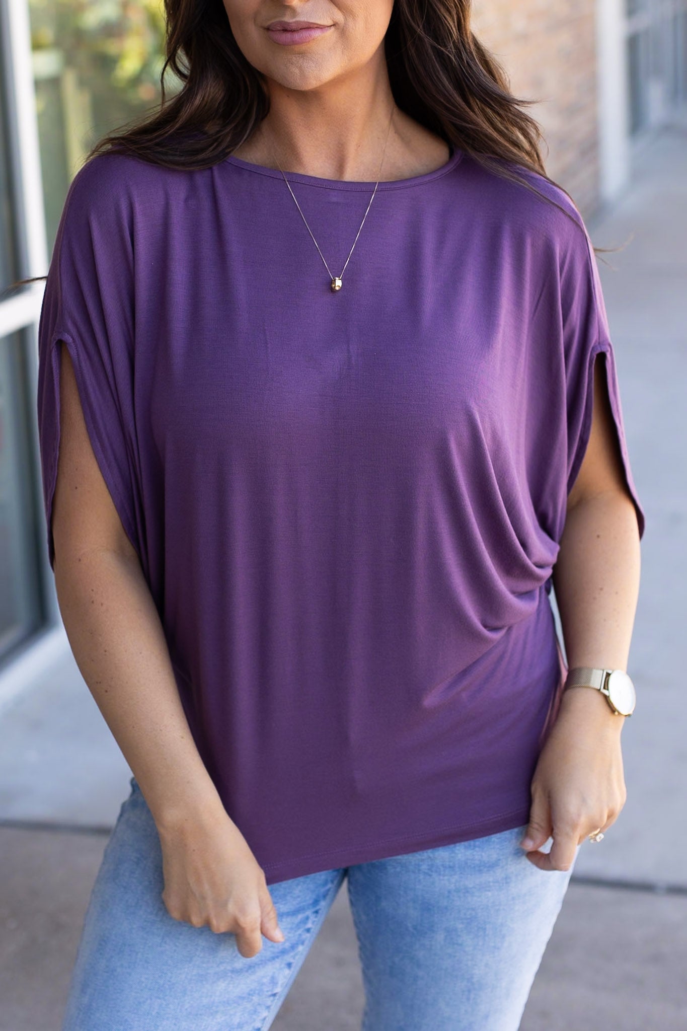 IN STOCK Darcy Dolman - Dark Purple | Women's Flowy Top