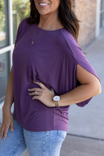 IN STOCK Darcy Dolman - Dark Purple | Women's Flowy Top