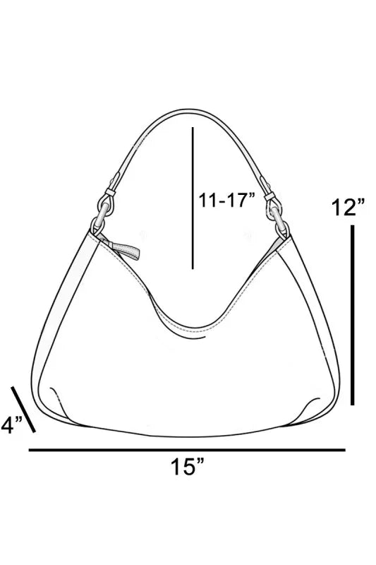 FAME LARGE LEATHER CRESCENT SHOULDER BAG Handbag