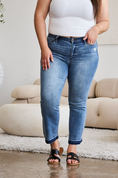 Judy Blue Release Hem Cropped Bootcut Jeans