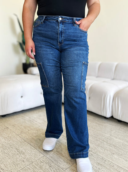 Judy Blue High Waist Straight Cargo Jeans