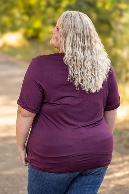 IN STOCK Sophie Pocket Tee - Burgundy | Women's Short Sleeve