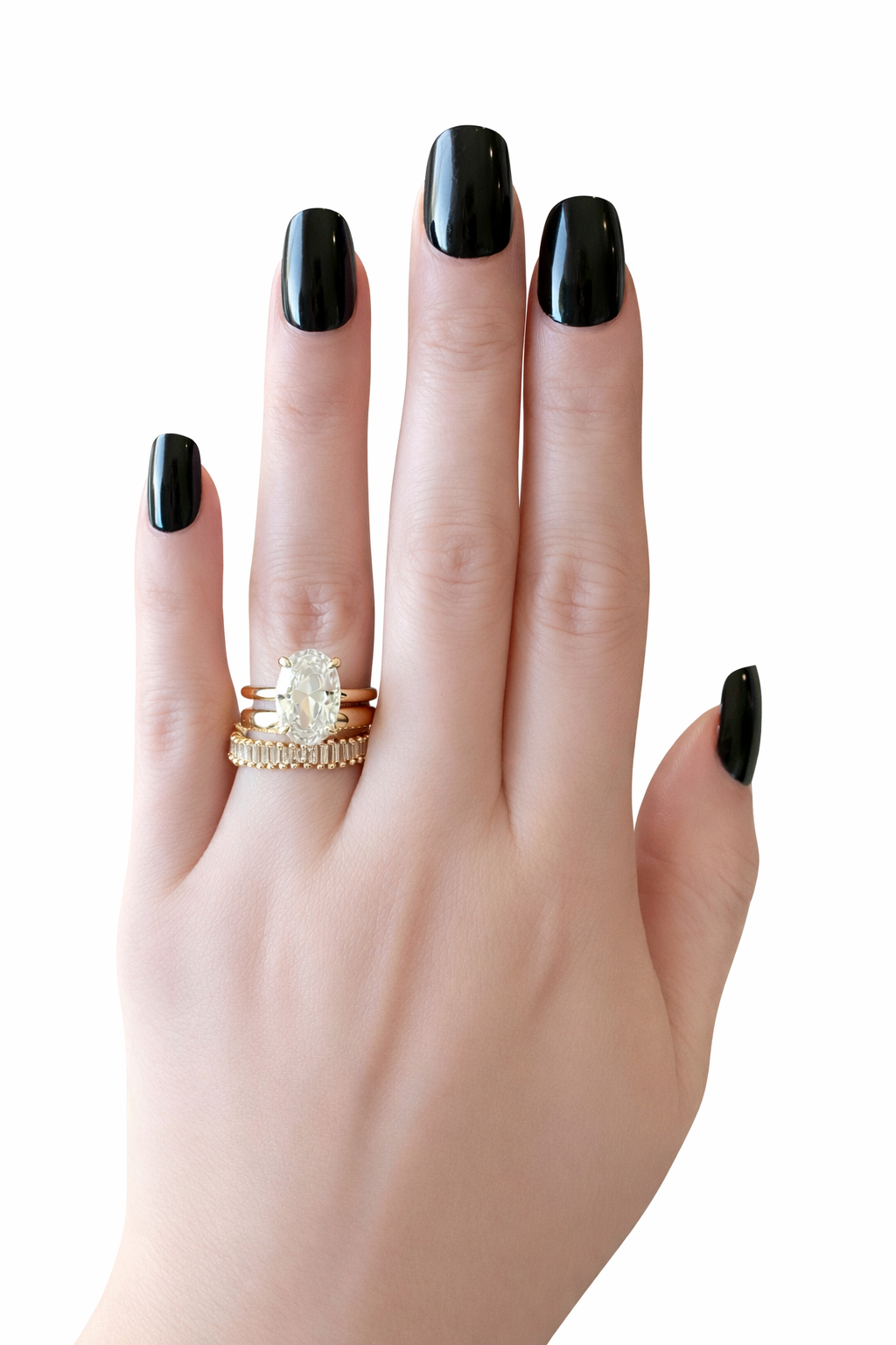 CHRISTINA 3-PIECE OVAL RING SET - GOLD ring