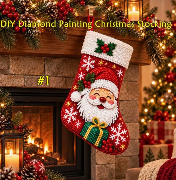 PREORDER ITEM (SEE DETAILS) DIY DIAMOND PAINTING CHRISTMAS STOCKING KIT | GREAT FOR ALL AGES CRAFT KIT