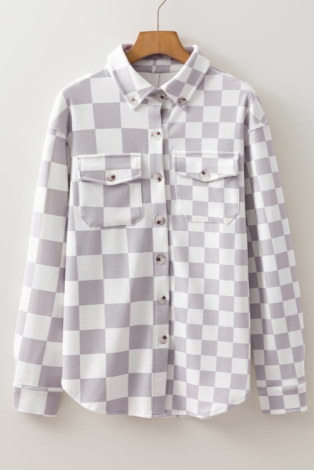 Checkerboard Button Up Shacket