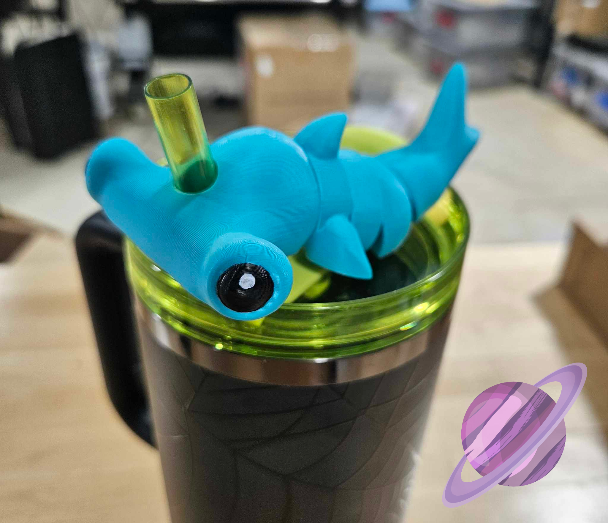 HAMMERHEAD SHARK-3D PRINTED STRAW BUDDY straw Topper