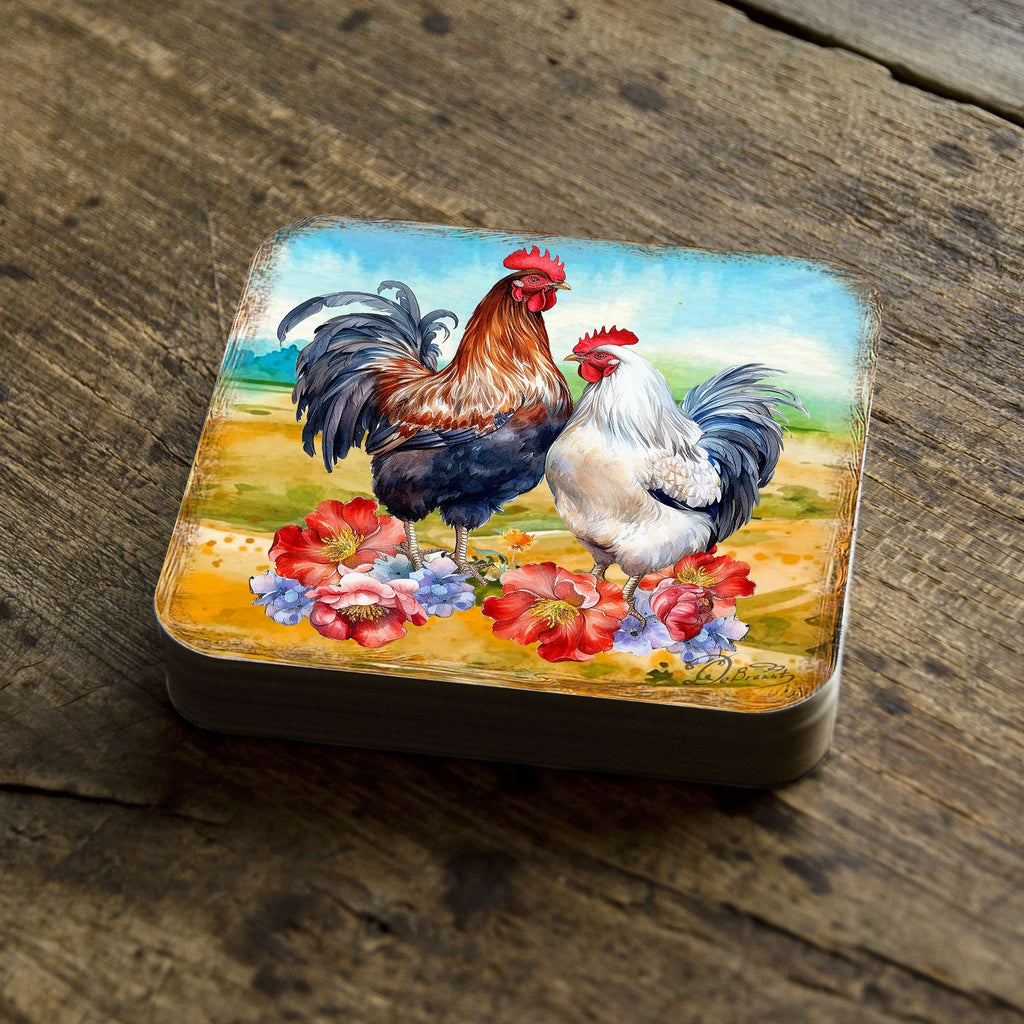 Spring on a Farm Wooden Cork Coasters Gift Set of 4 by G. Debrekht - Easter Spring Decor - 8199436C-S4 Coasters