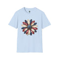 PATRIOTIC SUNFLOWER TSHIRT - RED, WHITE AND BLUE AMERICAN FLAG FLORAL GRAPHIC TEE T-Shirt