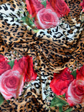 LEOPARD PRINT & ROSE BLANKET - 60X80"
